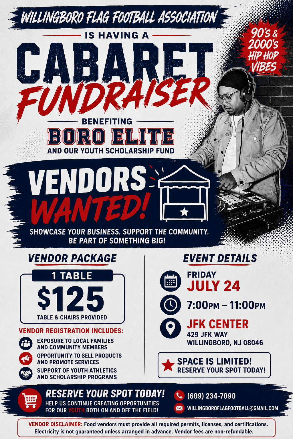 Cabaret Fundraiser Vendor Registration